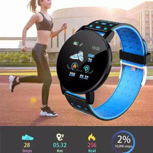 Cargar imagen en el visor de la galería, Smart wach mod 119 plus Reloj inteligente deportivo D18 para hombre y mujer, pulsera electrónica con Monitor de ritmo cardíaco y Seelp - mychinashop.com
