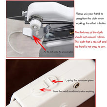 Cargar imagen en el visor de la galería, Máquina de coser a mano pequeña, máquina de coser eléctrica portátil para el hogar, costura de telas de ropa, práctica y rápida zampe SE21-32
