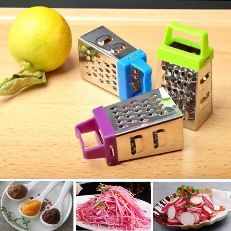 Rayador de ajos Mini rallador de acero inoxidable de cuatro lados para el hogar, cortador de verduras multifunción, dispositivo de cocina, accesorios de cocina