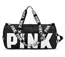 Cargar imagen en el visor de la galería, Bolsa de viaje rosa para mujer, bolsa de lona de entrenamiento Fitness para viaje, bolsa de equipaje deportiva impermeable de gran capacidad para gimnasio MDO 2022-7
