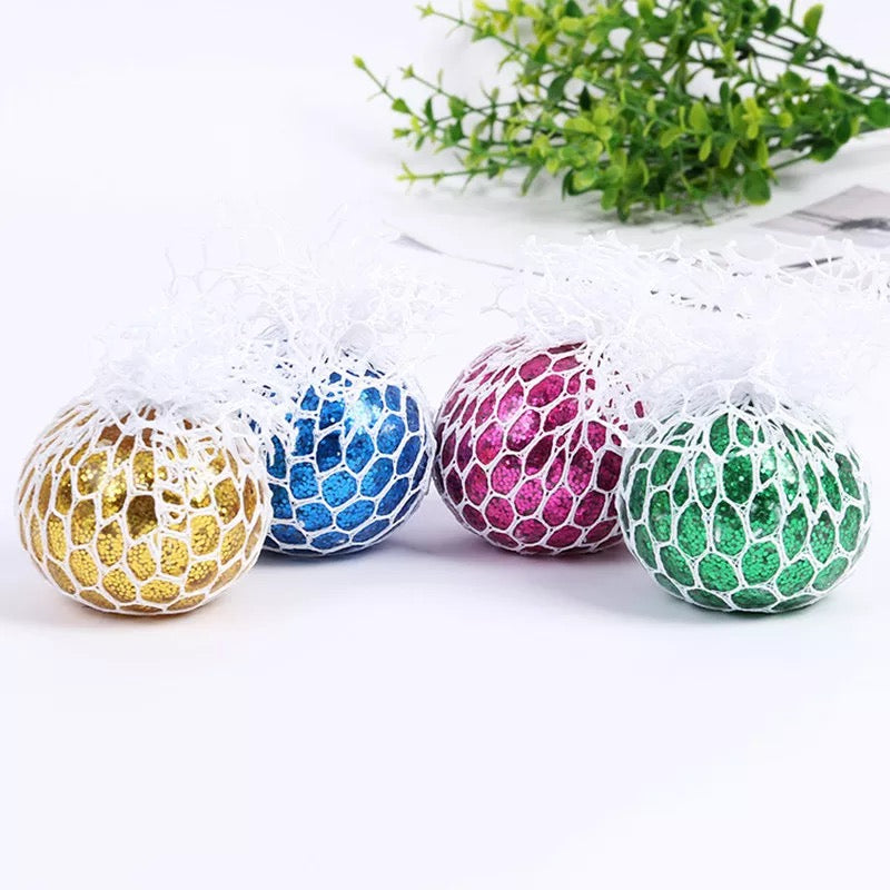 Pelota de malla para apretar para niños y adultos, bolas de estrés de uva, alivio de la ansiedad, juego sensorial para autismo, alivio del estrés de ventilación cerebros CHICOS MOD A03