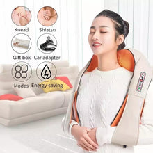 Cargar imagen en el visor de la galería, Masajeador eléctrico Shiatsu con forma de U para espalda, cuello, hombros, cuerpo, infrarrojos, calentador, 4D, para coche/casa Mod MA01 - mychinashop.com
