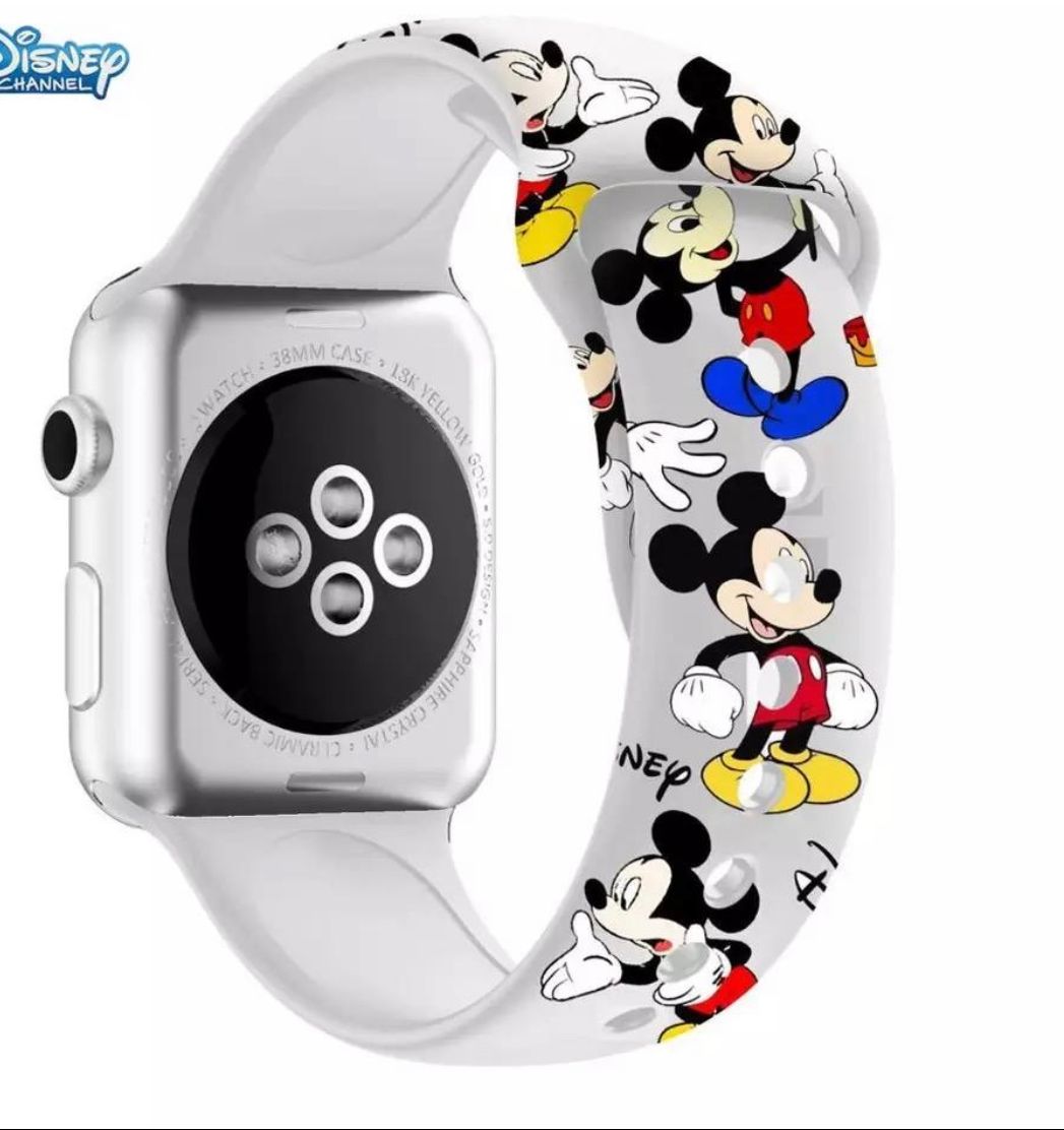 Correa de silicona con dibujos animados para apple watch, pulsera de silicona elástica de 44mm, 40mm