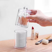 Cargar imagen en el visor de la galería, Contenedor de acrílico redondo cotonete isopo Qtip para cosméticos, organizador para almohadilla multifuncional de algodón de maquillaje, caja de almacenamiento de joyas y tarros de caramelo
