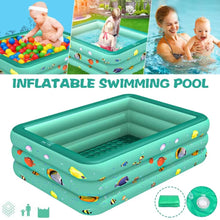 Cargar imagen en el visor de la galería, Bañera de natación inflable para niños, de 2 capas juguete, motivo de peces, deportes acuáticos 150x110x50 MOD TOY129

