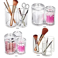Cargar imagen en el visor de la galería, Contenedor de acrílico redondo cotonete isopo Qtip para cosméticos, organizador para almohadilla multifuncional de algodón de maquillaje, caja de almacenamiento de joyas y tarros de caramelo
