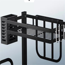 Cargar imagen en el visor de la galería, Estante de cocina de varios niveles, encimera de cocina de especias para estante de almacenamiento, con decoración de diamantes, color negro MOD A0768
