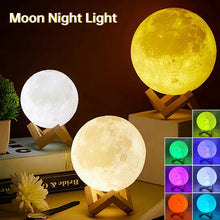 Cargar imagen en el visor de la galería, Lampara de Luna con control remoto grande 7 colores cargador usb tamaño 18 cm MOD L909
