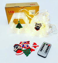 Cargar imagen en el visor de la galería, Cortina de luces navideñas de 3x0,7 m, cadena de luces 100LED para ventana con gancho y carga USB remota, 8 modos de iluminación colgantes de Navidad MOD SDD107 LED153
