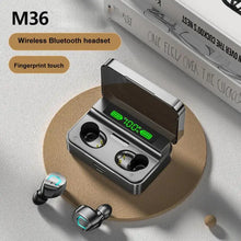 Cargar imagen en el visor de la galería, Auriculares inalámbricos M36 TWS con Bluetooth, dispositivo de audio con pantalla Digital, estéreo 9D, deportivos, impermeables, con micrófono MOD M36
