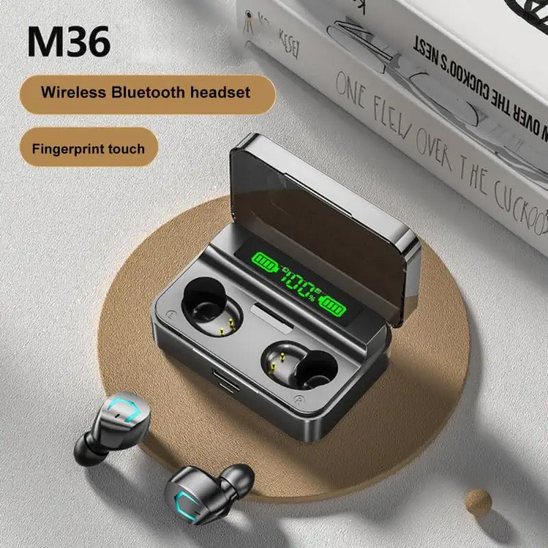 Auriculares inalámbricos M36 TWS con Bluetooth, dispositivo de audio con pantalla Digital, estéreo 9D, deportivos, impermeables, con micrófono MOD M36