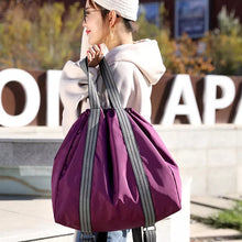 Cargar imagen en el visor de la galería, Maleta deportiva forma de bolsa gym Bolsa de nailon para Yoga y Fitness para mujer, Mochila deportiva con cordón, bolso de hombro, SM MOD 8338

