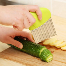 Cargar imagen en el visor de la galería, Rebanador de patatas fritas de acero inoxidable, cortador de masa, vegetales, frutas, arruga, cuchillo, cortador de patatas, máquina de patatas fritas Papas fritas onduladas Máquina para hacer papas fritas Rebanadora MOD16471-202
