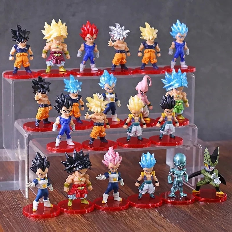 Llavero Figuras de acción de Dragon Ball Super, Son Goku, Vegeta, Broly, figura de acción de Buu, conjunto de Anime, Ultra instinto