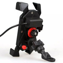 Cargar imagen en el visor de la galería, Soporte de montaje en espejo para manillar de motocicleta, con cargador USB, 1 ud. MOD CD-3082
