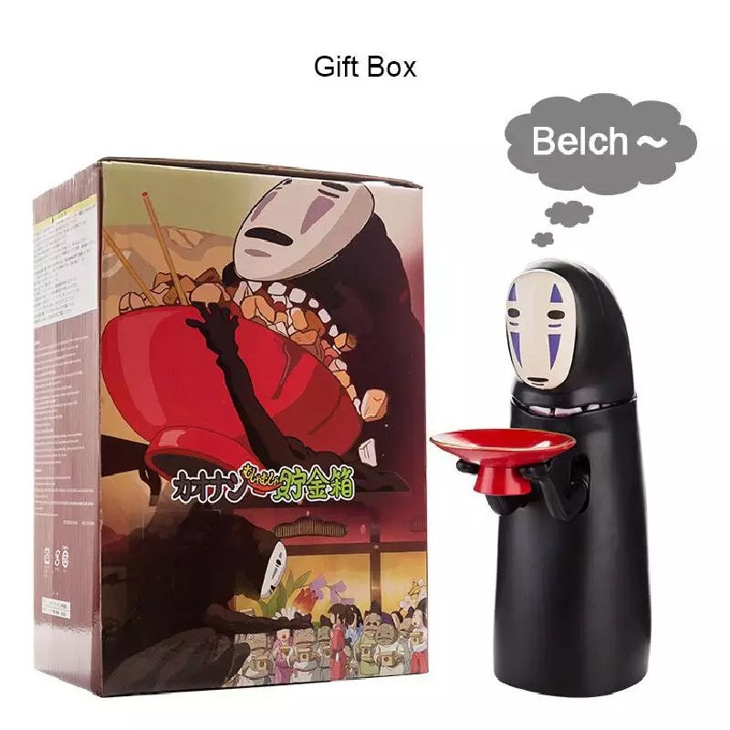 Figuras de acción  Hucha de juguete Kaonashi sin cara, hucha electrónica automática, regalo de Miyazaki Hayao Chihiro, Caja de Ahorro de figura, 21cm, hucha automática, juguetes inteligentes para comer monedas MOD ZE-353