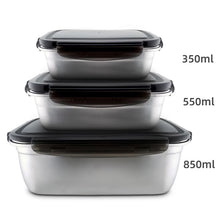 Cargar imagen en el visor de la galería, Fiambrera de acero inoxidable 304 a prueba de fugas, MOD GH4698 contenedor de almacenamiento de alimentos, Bento, cuencos, capacidad para el hogar, contenedor de alimentos, viaje, 4 pz
