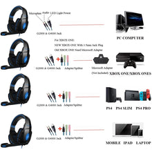 Cargar imagen en el visor de la galería, Kotion Each-auriculares G4000 para Gaming Ps4, cascos estéreo de graves profundos con micrófono y retroiluminación para ordenador portátil y móvil
