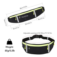 Cargar imagen en el visor de la galería, Cinturón ultraligero para correr para hombre y mujer, riñonera impermeable para acampar, ciclismo, Fitness, con conector para auriculares, tira reflectante MOD RUN-07
