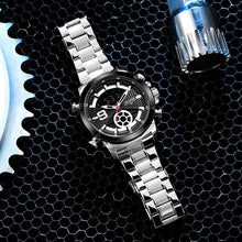 Cargar imagen en el visor de la galería, Reloj cronológico con fechador contra agua extensible de acero inoxidable máquina resistente varios diseños BELLEDA
