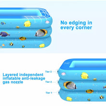 Cargar imagen en el visor de la galería, Bañera de natación inflable para niños, de 2 capas juguete, motivo de peces, deportes acuáticos 150x110x50 MOD TOY129
