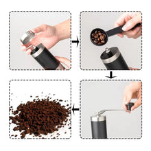 Cargar imagen en el visor de la galería, Molinillo de café Manual portátil de acero inoxidable, núcleo de molienda de cerámica, 40g de capacidad para granos de café, herramienta de cocina MOD ZE-487
