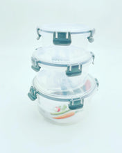 Cargar imagen en el visor de la galería, Nueva fiambrera triple con dos juegos de cubiertos para horno de micro hondas con tapa de sellado 550ml+1200ml+2200ml de capacidad BPA FREE
