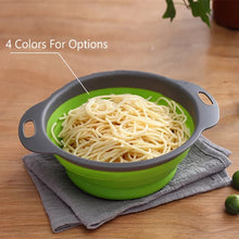 Cargar imagen en el visor de la galería, Colador plegable de silicona para frutas y verduras, cesta de lavado, escurridor con mango, utensilios de cocina MOD 627-32
