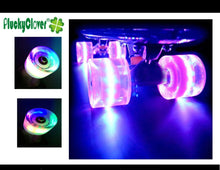 Cargar imagen en el visor de la galería, Skateboard Cruiser completo de dos pies descalzos para adolescentes, principiantes, niños, patinaje llantas de luz transparente

