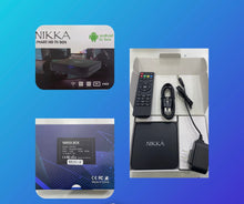 Cargar imagen en el visor de la galería, Nuevo Tv Box NIKKA SMART  TV BOX 4K android Tv HD full 4GB RAM ROM32 GB con Tv gratis y películas incluidas membresías por un  MOD V10 PRO
