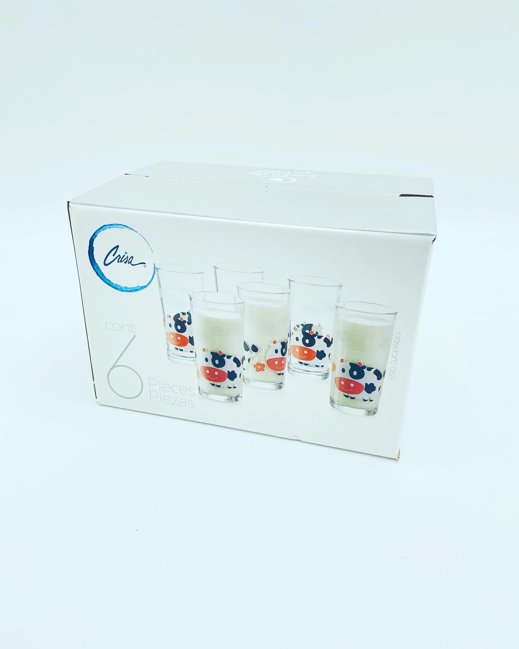 Set 6 pz de vasos de vidrio MOD CRISA