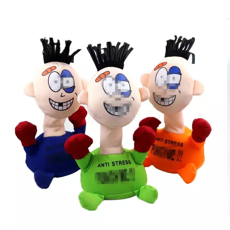 Juguetes Divertidos de boxeo para niños, figura de felpa eléctrica para aliviar el estrés, muñeca de grito con simulación de sonido, MOD JUG-020