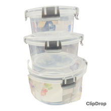 Cargar imagen en el visor de la galería, Nueva fiambrera triple con dos juegos de cubiertos para horno de micro hondas con tapa de sellado 550ml+1200ml+2200ml de capacidad BPA FREE
