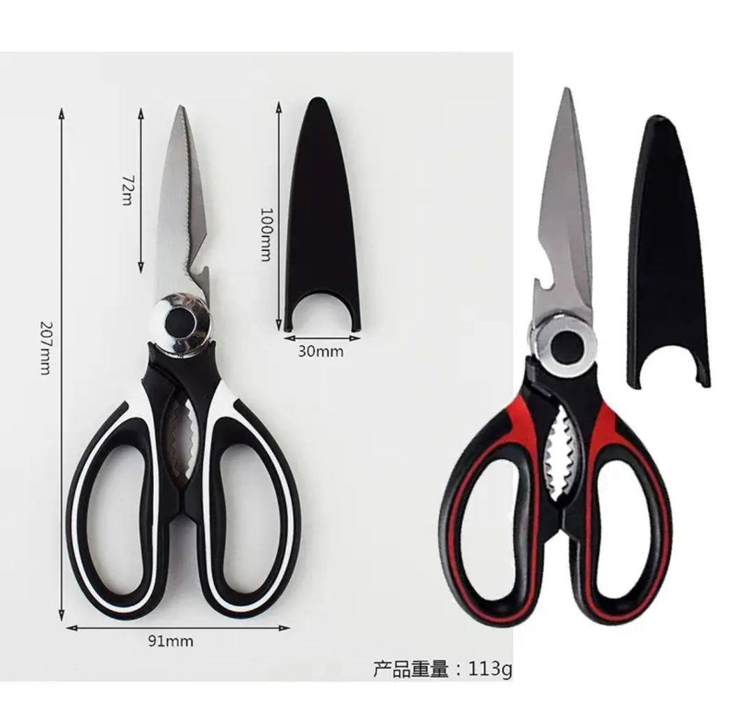 Tijeras multifuncionales de cocina, herramientas de cocina para el hogar, abrebotellas, tijeras de barbacoa, refrigerador de acero inoxidable M