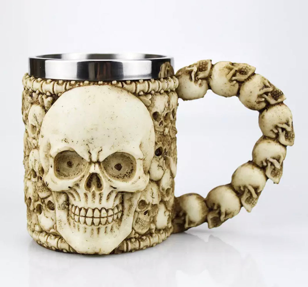 Taza de calavera que contiene Vikingo, esqueleto, muerte, Caballero Grim, diseño gótico, café, cerveza, jarra, tazas, el mejor regalo de Halloween para el Día del Padre MOD ZE-0753