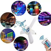 Cargar imagen en el visor de la galería, Foco con bocina iluminación regulable RGB música lámpara E27 luz Led para garaje Deformable Luz de techo con Altavoz bluetooth Control remoto Mod BL-023 - mychinashop.com

