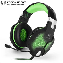 Cargar imagen en el visor de la galería, Kotion estéreo de bajo profundo cada auricular G1000 auriculares sobre la oreja con micrófono LED luz para Gamers Video Games auriculares 3,5mm
