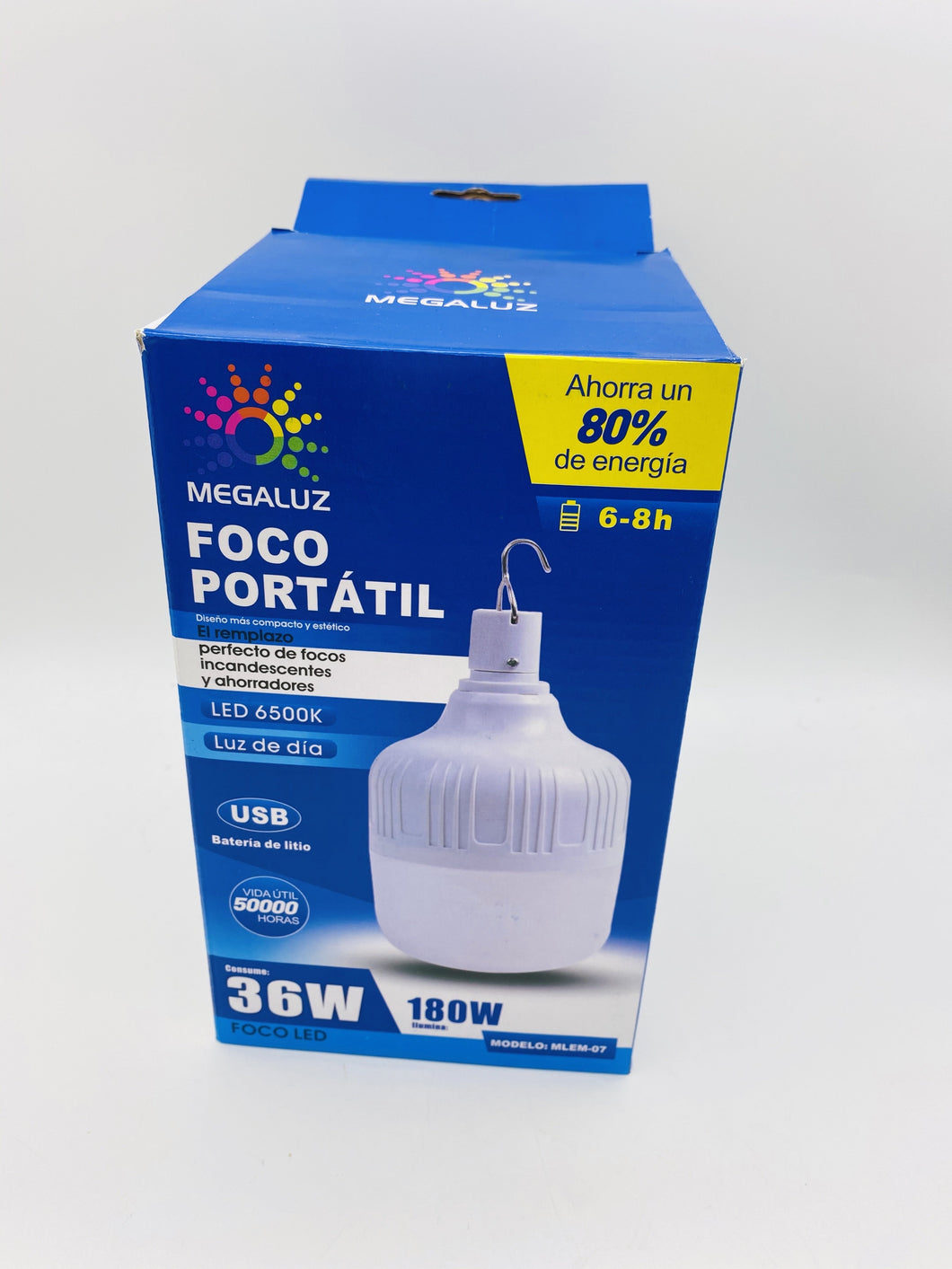 Foco de trabajo portátil con gancho de 36 W de consumo y 180 W de iluminación Mod EM04W36 - mychinashop.com