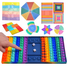 Cargar imagen en el visor de la galería, Tablero de ajedrez de arcoíris para la familia, juego de mesa interactivo con dados, juguete sensorial para aliviar el estrés, tamaño grande POPÓ IT
