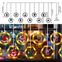 Cargar imagen en el visor de la galería, Cortina de luces navideñas de 3x0,7 m, cadena de luces 100LED para ventana con gancho y carga USB remota, 8 modos de iluminación colgantes de Navidad MOD SDD107 LED153
