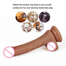 Cargar imagen en el visor de la galería, Dildo realista con ventosa fuerte para mujer, juguete sexual suave  alta calidad realista MOD QS-B026

