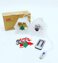 Cargar imagen en el visor de la galería, Cortina de luces navideñas de 3x0,7 m, cadena de luces 100LED para ventana con gancho y carga USB remota, 8 modos de iluminación colgantes de Navidad MOD SDD107 LED153
