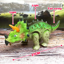Cargar imagen en el visor de la galería, Triceratops luz y sonido Juguetes Educativos de gran tamaño para niños, robot de dinosaurio eléctrico para caminar, modelo electrónico de Animal con sonido ligero MOD 817
