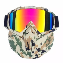 Cargar imagen en el visor de la galería, Mascarilla táctica de seguridad,  máscara camuflaje moto nueva versión, gafas de protección para parejas, niños, gafas de chica para juego de pistola de juguete, Rival, juego al aire libre  CAMUFLAJEADA Mod GG-708 - mychinashop.com
