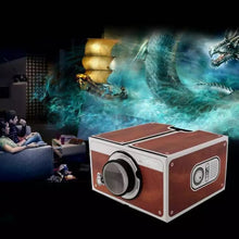 Cargar imagen en el visor de la galería, Mini proyector de teléfono inteligente para cine en casa, proyector de cartón artesanal para teléfono jueguete para niños divertido ( totalmente obscuras )
