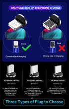 Cargar imagen en el visor de la galería, Cargador 360 con tres entradas con iman y luz led rítmico MOD W-016 varios colores - mychinashop.com
