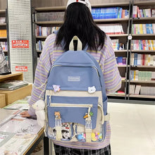 Cargar imagen en el visor de la galería, Mochilas escolares de lona para chicas adolescentes, Juego de 4 piezas, para estudiantes universitarios, para ordenador portátil, MOD 2018
