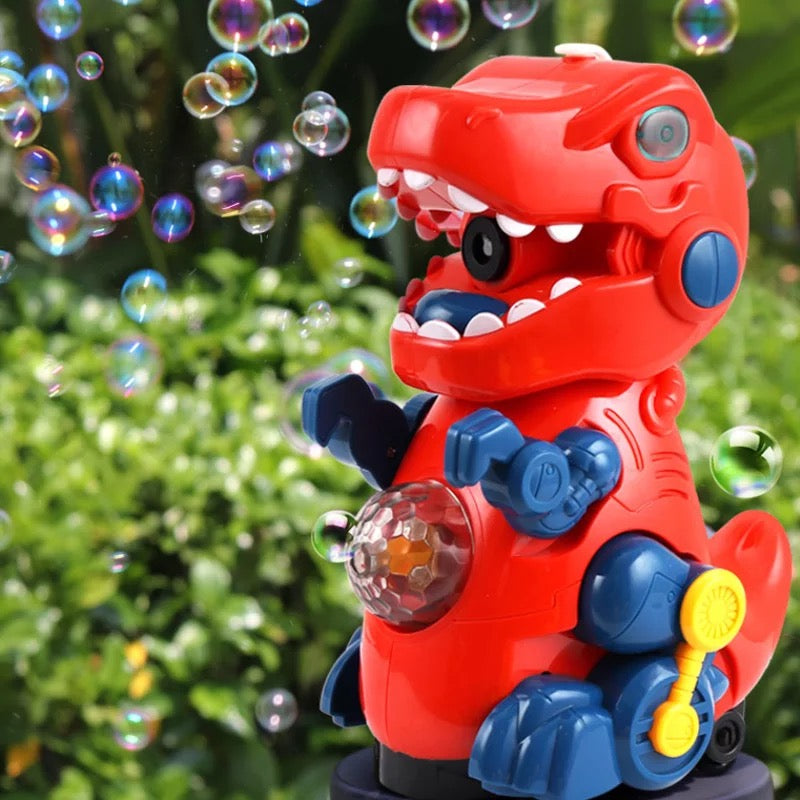 Máquina de burbujas de dinosaurio eléctrico para niños juguetes de iluminación Musical de Verano al aire libre soplador de burbujas mágico creativo pistola de juguete pomperos de jabon para niños pistola de burbujas MOD ZR130-2