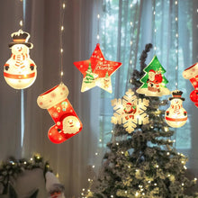 Cargar imagen en el visor de la galería, Lámpara de noche de Navidad colgante, Luces de colores  medias de plástico con copos de nieve, muñeco de nieve, árbol de Navidad, lámpara LED colgante con adorno de cordón para el hogar MOD SDD141 /LED151
