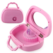Cargar imagen en el visor de la galería, Caja giratoria de plástico para almacenamiento de joyas, cajas de música portátil para Ballet, chica bailarina MOD 9220

